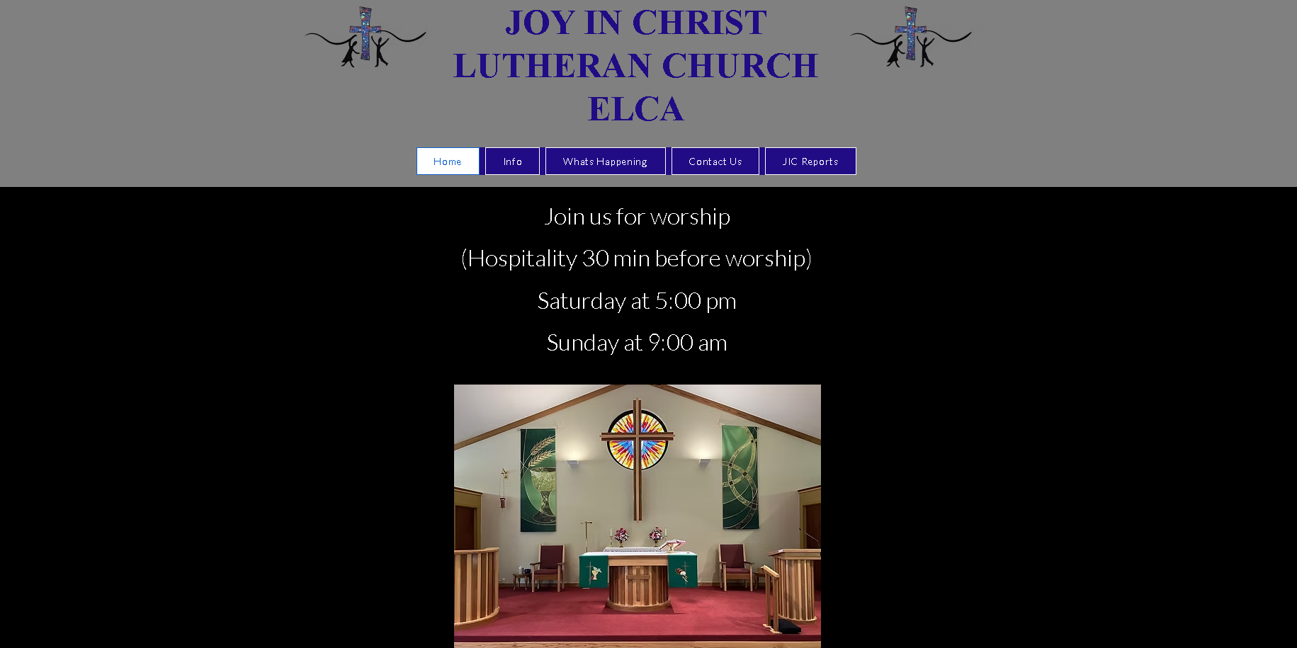 Joy in Christ website before redesign